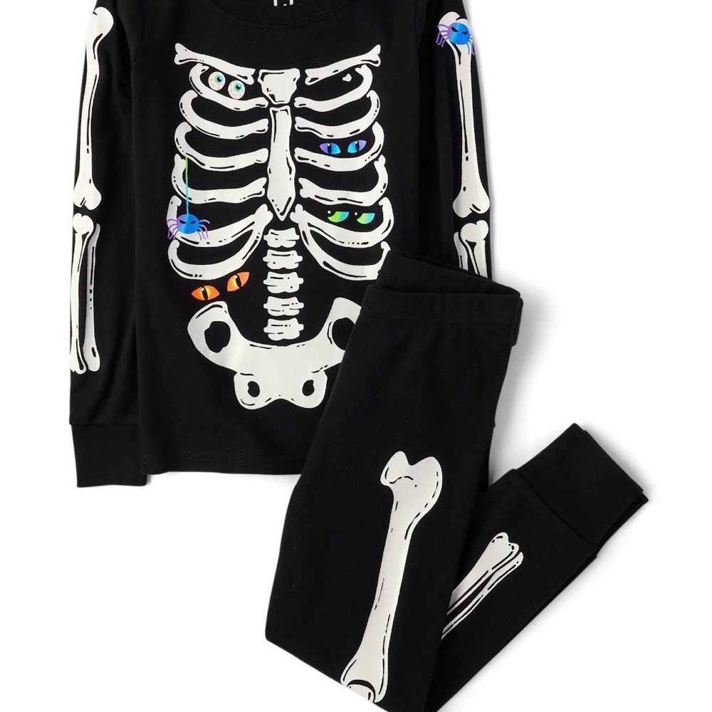 The Children's Place Black Skeleton Pajama Set- Unisex